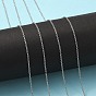 304 кабельные цепи из нержавеющей стали, пайки, с катушкой, овальные, 2x1.5x0.4 мм, около 82.02 футов (25 м) / рулон