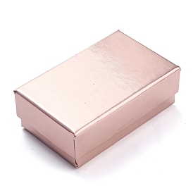 Cardboard Gift Box Jewelry  Boxes, for Necklace, Bracelets, with Black Sponge Inside, Rectangle