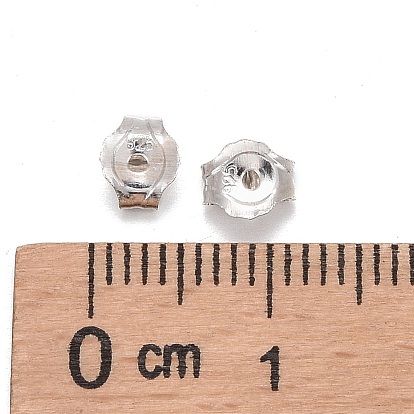 925 hallazgos de aretes de plata esterlina, para tuercas de oreja, 5x5x3 mm, agujero: 0.6 mm