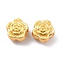 Rack Plating Alloy Beads, Cadmium Free & Lead Free, Long-Lasting Plated, Flower