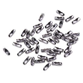 PandaHall Elite 304 Stainless Steel Ball Chain Connectors, 9x3.5mm, Hole: 1mm