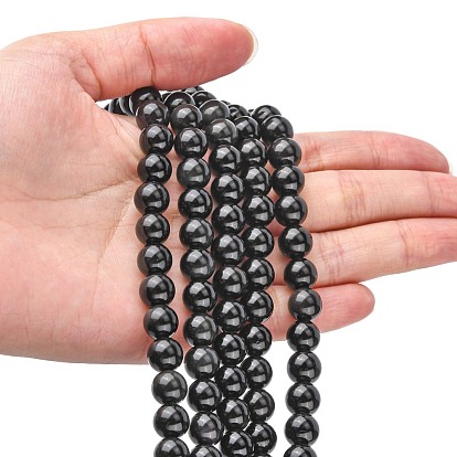 Natural Obsidian Bead Strands, Round