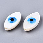 Natural Freshwater Shell Beads, with Enamel, Enamelled Sequins, Horse Eye with Evil Eye