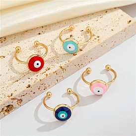 Adjustable Multi-color Simple Round Eye Alloy Ring for Index Finger