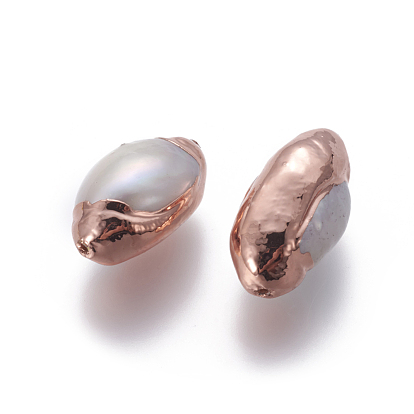 Culture des perles perles d'eau douce naturelles, avec les accessoires en laiton, nuggets