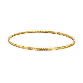 SHEGRACE Brass Buddhist Bangles, Faceted, Real 18K Gold Plated
