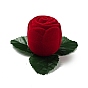 Флокированные пластиковые коробки для колец с розами, для упаковки подарков на день святого валентина, с губкой внутри