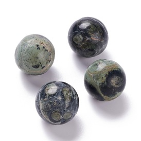 Perles de jaspe kambaba naturelles, pas de trous / non percés, pour création de fil enroulé pendentif , ronde