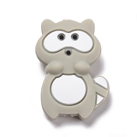 Silicone Focal Beads, Raccoon