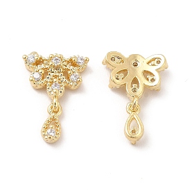 Brass Micro Pave Cubic Zirconia Cabochons, Nail Art Decorations, Butterfly