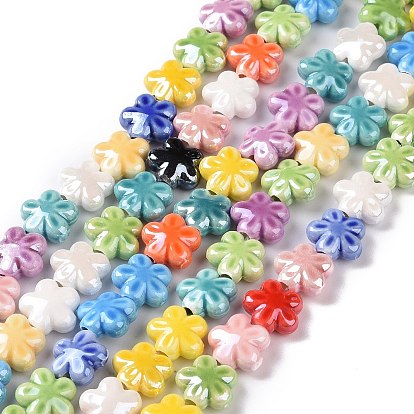 Chapelets de perles en porcelaine manuels, nacré, fleur