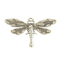 Tibetan Style Alloy Dragonfly Pendant Rhinestone Settings, Cadmium Free & Lead Free, 42.5x72x3.5mm, Hole: 3mm, Fit for 1~3mm Rhinestone