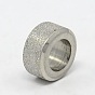 Stainless Steel Large Hole Column Textured Beads, 10x5mm, Hole: 6mm