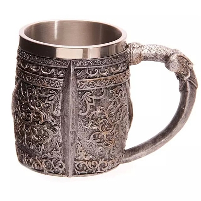 Halloween 304 mug tête de mort en acier inoxydable, tasse à bière viking squelette en résine, pour la décoration de la maison cadeau d'anniversaire