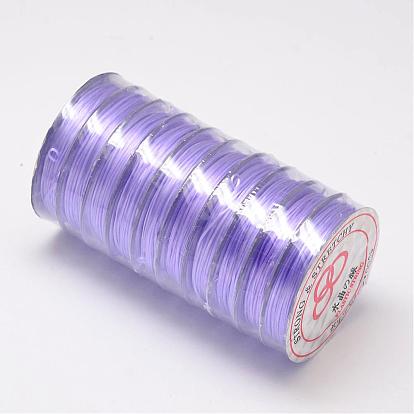Cuerda de cristal elástica plana, hilo de cuentas elástico, para hacer la pulsera elástica, 0.8 mm, aproximadamente 10.93 yardas (10 m) / rollo
