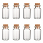 Glass Jar Glass Bottles, with Cork Stopper, Wishing Bottle, Bead Containers, Clear