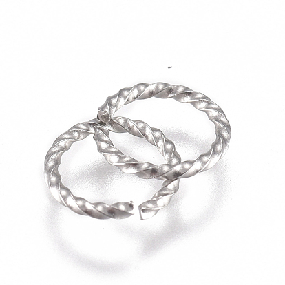 304 Stainless Steel Twisted Jump Rings, Open Jump Rings, Round Ring
