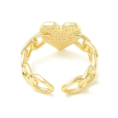 Anillo abierto de promesa de corazón de esmalte, anillo de puño de latón chapado en oro real 18k para mujer, sin plomo y cadmio
