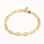 Brass Mariner Link Chains Bracelet, with 304 Stainless Steel Findings