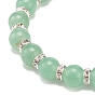 Natural Green Aventurine Beaded Stretch Bracelet, Gemstone Jewelry for Women