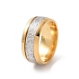 Enamel Texture Flat Band Ring, 201 Stainless Steel Jewelry for Women