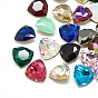 Diy señaló hacia atrás k 9 cabujones de diamantes de imitación de vidrio, chapado en color aleatorio, facetados, triángulo