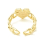 Anillo abierto de promesa de corazón de esmalte, anillo de puño de latón chapado en oro real 18k para mujer, sin plomo y cadmio