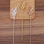 Bâtons de cheveux de fleur d'alliage, avec bâton de fer et boucle, accessoires de cheveux plaqués longue durée pour femmes