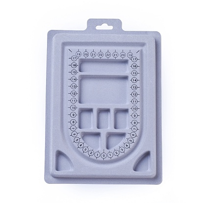 Plastic Flocked Bead Design Boards, Necklace Design Boards, Rectangle, 6.14x9.06x0.51 inch
