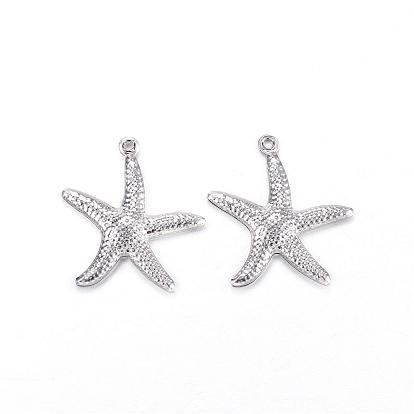 201 Stainless Steel Pendants, Starfish/Sea Stars