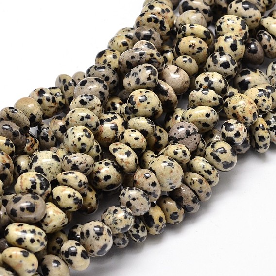 Dalmatien naturelle brins pépites de jaspe de pierres précieuses perles, pierre tombée, 6~10x9~12x8~10mm, Trou: 1mm, environ 15.3 pouces ~15.7 pouces