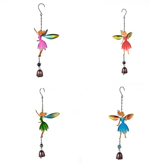 Fairy Wind Chimes, with Bell, Glass and Iron Findings, for Home, Party, Festival Decor, Garden, Yard Decoration
