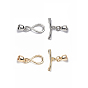Rack Plating Brass Toggle Clasps, Long-Lasting Plated, Infinity