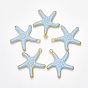 Spray Painted Alloy Pendants, Starfish/Sea Stars, Light Gold