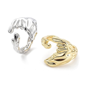 Brass Open Cuff Rings for Women, Whale Tail