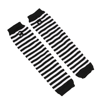 Acrylic Fiber Yarn Knitting Fingerless Gloves, Stripe/None Pattern Winter Warm Gloves with Thumb Hole