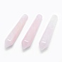 Natural Rose Quartz Pointed Beads, Healing Stones, Reiki Energy Balancing Meditation Therapy Wand, Bullet, Undrilled/No Hole Beads