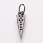 Brass Micro Pave Cubic Zirconia Charms, Triangle, Clear
