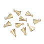 Brass Charms, with Jump Rings, Long-Lasting Plated, Paper Plane