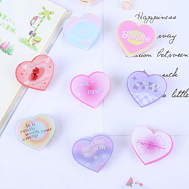 Acrylic Binder Paper Clips, Card Assistant Clips, Heart with Word