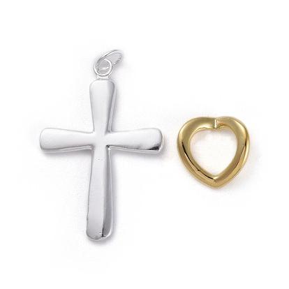Brass Heart and Cross Pendants