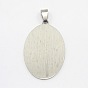 DIY Materials 201 Stainless Steel Flat Oval Hand Stamping Blank Tag Pendants, 53x30x1mm, Hole: 8x4mm