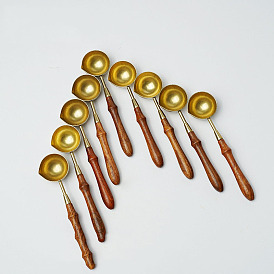Brass Wax Sticks Melting Spoon, with Rosewood Handle