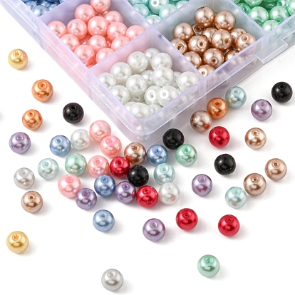 12 couleurs cuisson perle de verre peinte, nacré, ronde