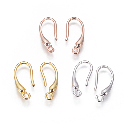 Brass Earring Hooks, with Horizontal Loop