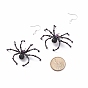 Glass Seed Braided Spider Long Dangle Earrings, 304 Stainless Steel Halloween Jewelry for Women