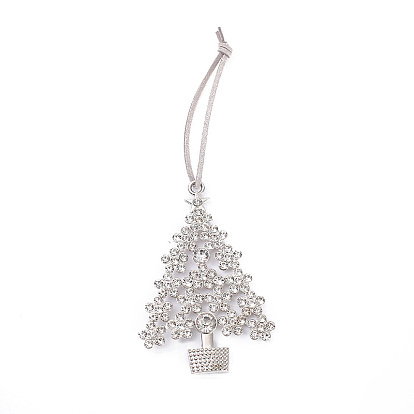 Adornos colgantes de diamantes de imitación de aleación de árbol de navidad, para adornos colgantes de árboles de navidad