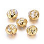 Natural Cultured Freshwater Pearl Beads, Covered with Brass, Flat Round