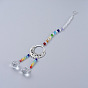Chandelier Suncatchers Prisms, Chakra Crystal Balls Hanging Pendant, with Ring Alloy Links and Iron Cable Chain, Faceted