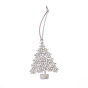 Christmas Tree Alloy Rhinestone Pendant Decorations, for Christmas Tree Hanging Ornaments